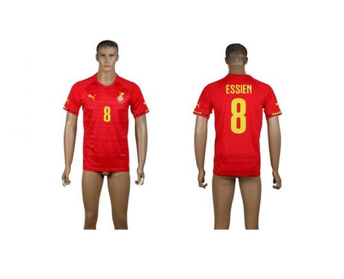 Ghana #8 Essien Red Away Soccer Country Jersey